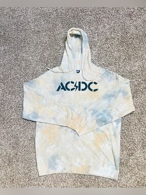 ACDC Licensed Graphic Streetwear Tie-Dye Hoodie size Large (Unisex)